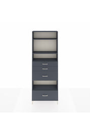 Arges Dolap 4 Raflı 4 Çekmeceli 88x30x243 Antrasit-Antrasit