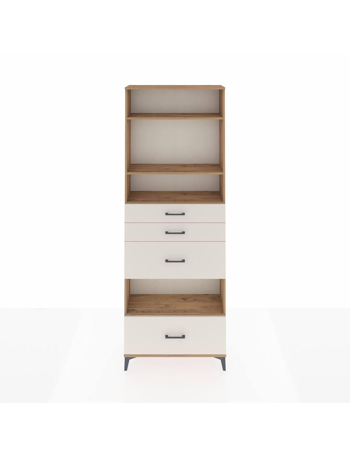 Arges Dolap 4 Raflı 4 Çekmeceli 88x30x243 Çam-Aytaşı