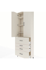 Arges Dolap 4 Raflı 4 Çekmeceli 2 Kapaklı 88x30x243 Aytaşı-Aytaşı