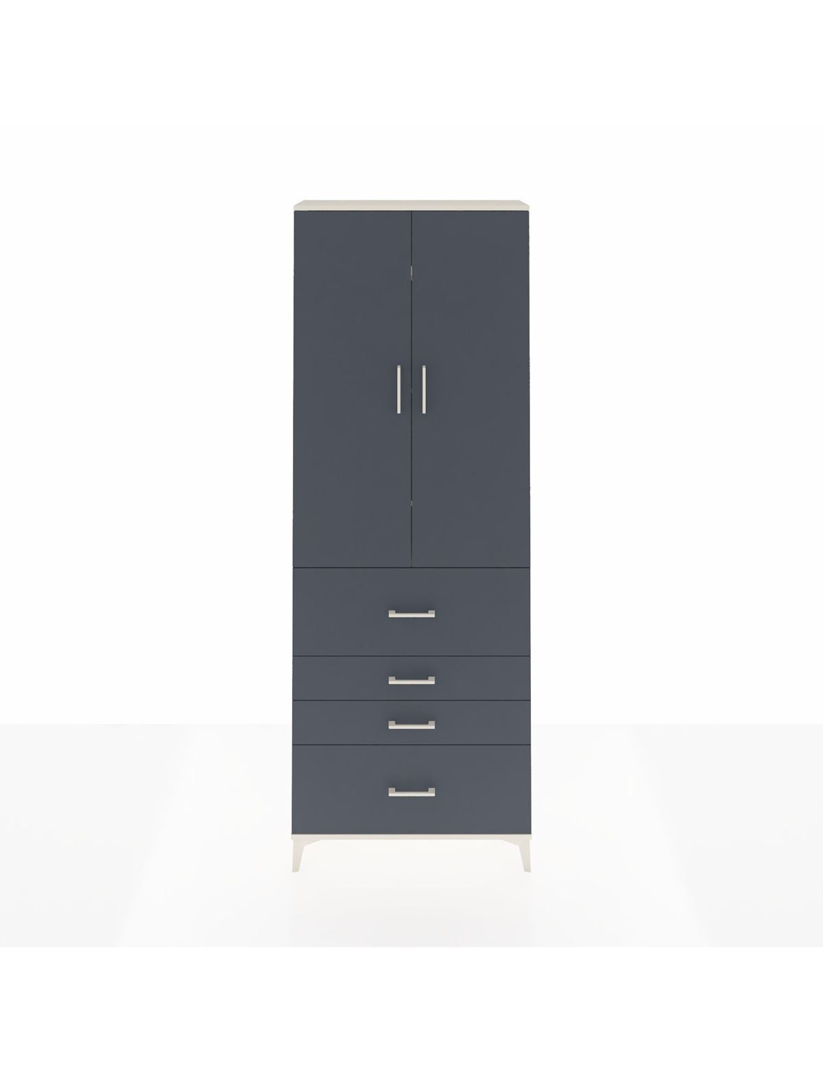 Arges Dolap 4 Raflı 4 Çekmeceli 2 Kapaklı 88x30x243 Aytaşı-Antrasit