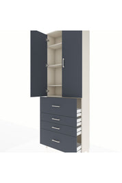 Arges Dolap 4 Raflı 4 Çekmeceli 2 Kapaklı 88x30x243 Aytaşı-Antrasit