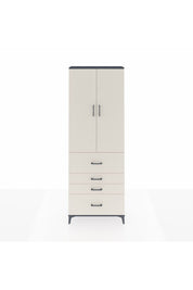 Arges Dolap 4 Raflı 4 Çekmeceli 2 Kapaklı 88x30x243 Antrasit-Aytaşı