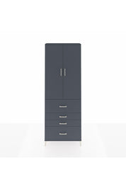 Arges Dolap 4 Raflı 4 Çekmeceli 2 Kapaklı 88x30x243 Antrasit-Antrasit