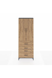Arges Dolap 4 Raflı 4 Çekmeceli 2 Kapaklı 88x30x243 Antrasit-Çam