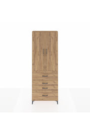 Arges Dolap 4 Raflı 4 Çekmeceli 2 Kapaklı 88x30x243 Çam-Çam