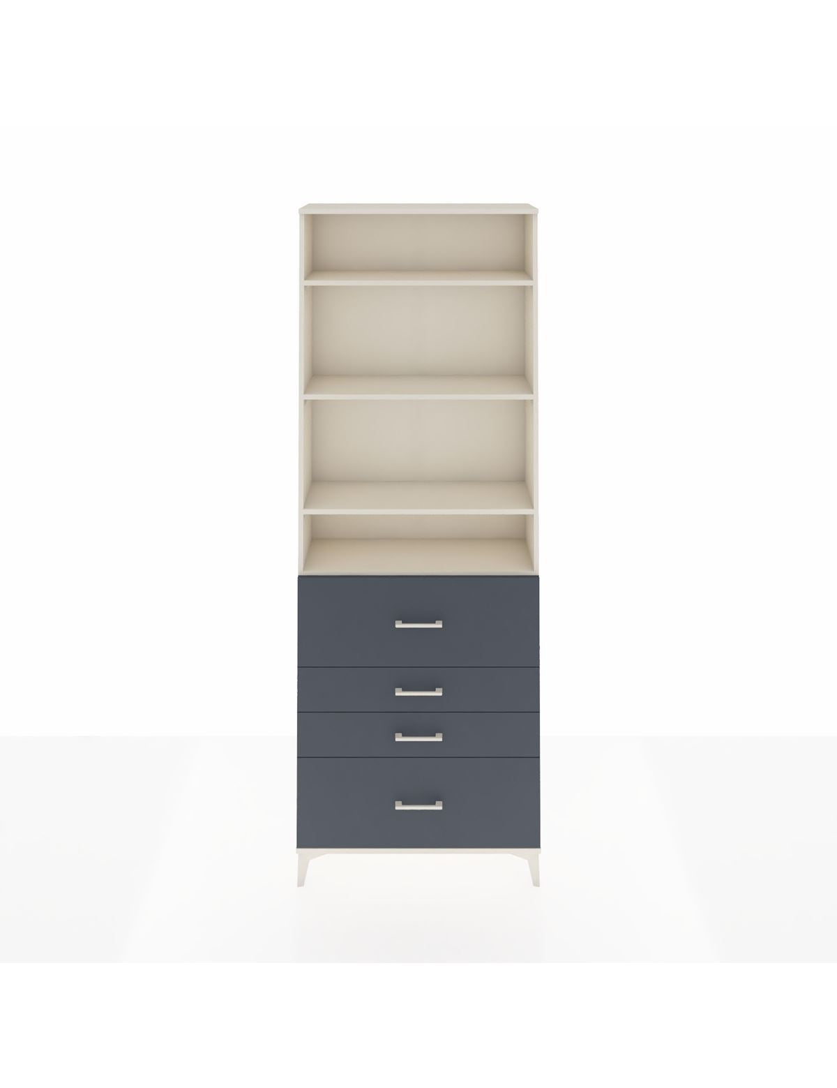 Arges Dolap 4 Raflı 4 Çekmeceli 88x30x243 Aytaşı-Antrasit