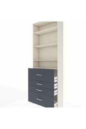 Arges Dolap 4 Raflı 4 Çekmeceli 88x30x243 Aytaşı-Antrasit