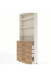 Arges Dolap 4 Raflı 4 Çekmeceli 88x30x243 Aytaşı-Çam