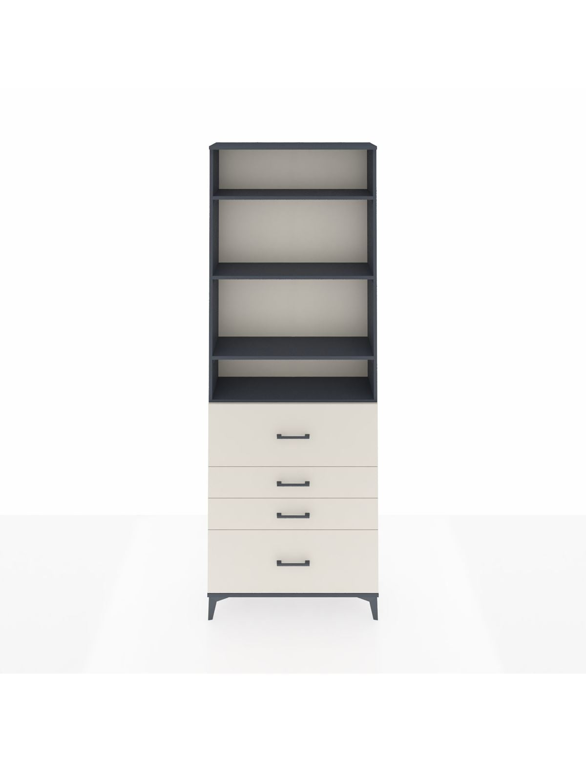 Arges Dolap 4 Raflı 4 Çekmeceli 88x30x243 Antrasit-Aytaşı