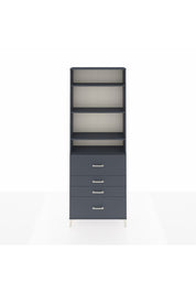 Arges Dolap 4 Raflı 4 Çekmeceli 88x30x243 Antrasit-Antrasit