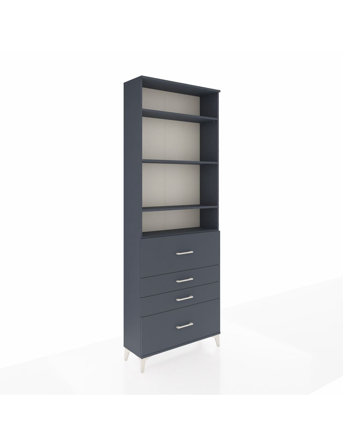 Arges Dolap 4 Raflı 4 Çekmeceli 88x30x243 Antrasit-Antrasit