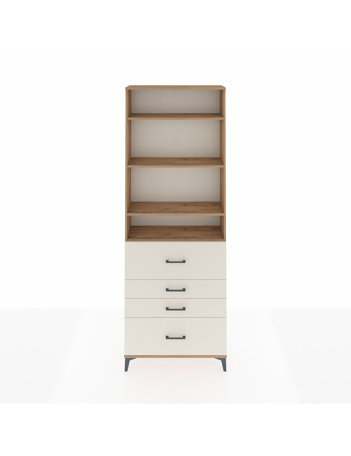 Arges Dolap 4 Raflı 4 Çekmeceli 88x30x243 Çam-Aytaşı