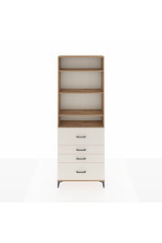 Arges Dolap 4 Raflı 4 Çekmeceli 88x30x243 Çam-Aytaşı
