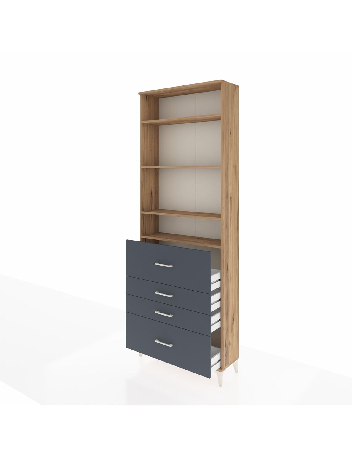 Arges Dolap 4 Raflı 4 Çekmeceli 88x30x243 - S33M158V8A