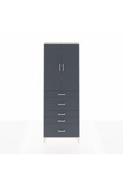 Arges Dolap 4 Raflı 5 Çekmeceli 2 Kapaklı 88x30x243 Aytaşı-Antrasit