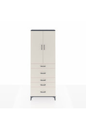 Arges Dolap 4 Raflı 5 Çekmeceli 2 Kapaklı 88x30x243 Antrasit-Aytaşı