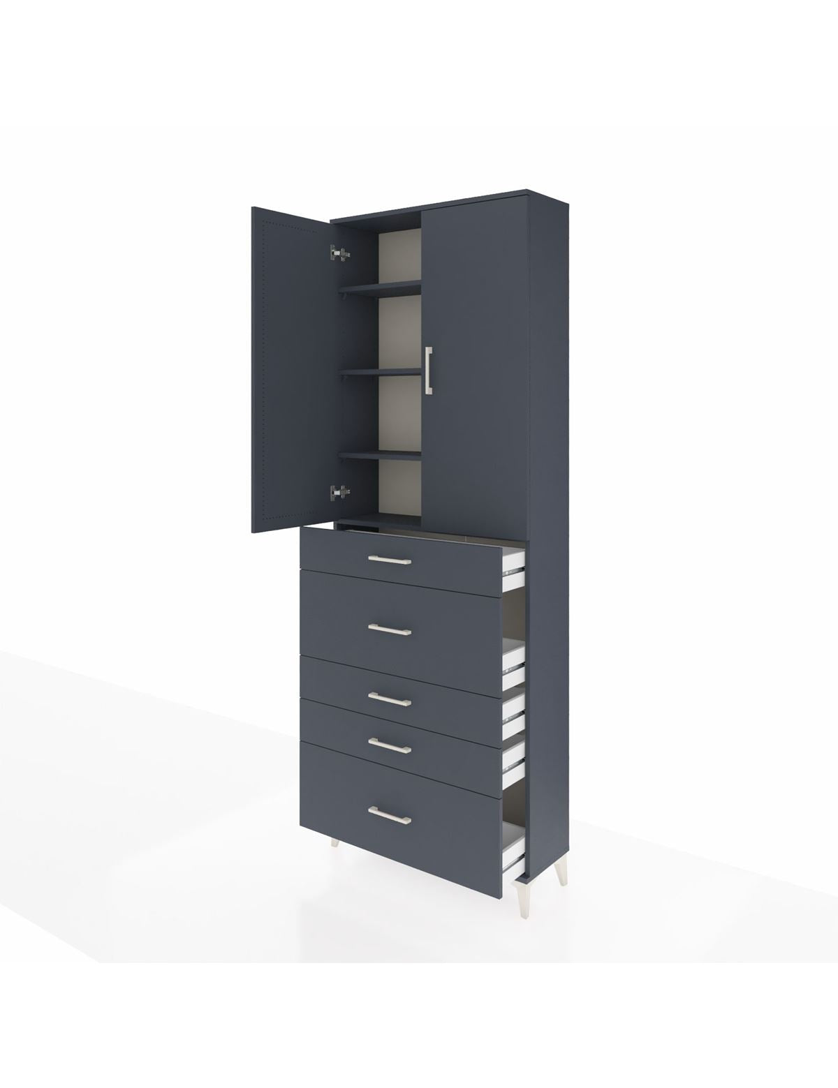 Arges Dolap 4 Raflı 5 Çekmeceli 2 Kapaklı 88x30x243 - S33M159V5A