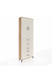 Arges Dolap 4 Raflı 5 Çekmeceli 2 Kapaklı 88x30x243 Çam-Aytaşı