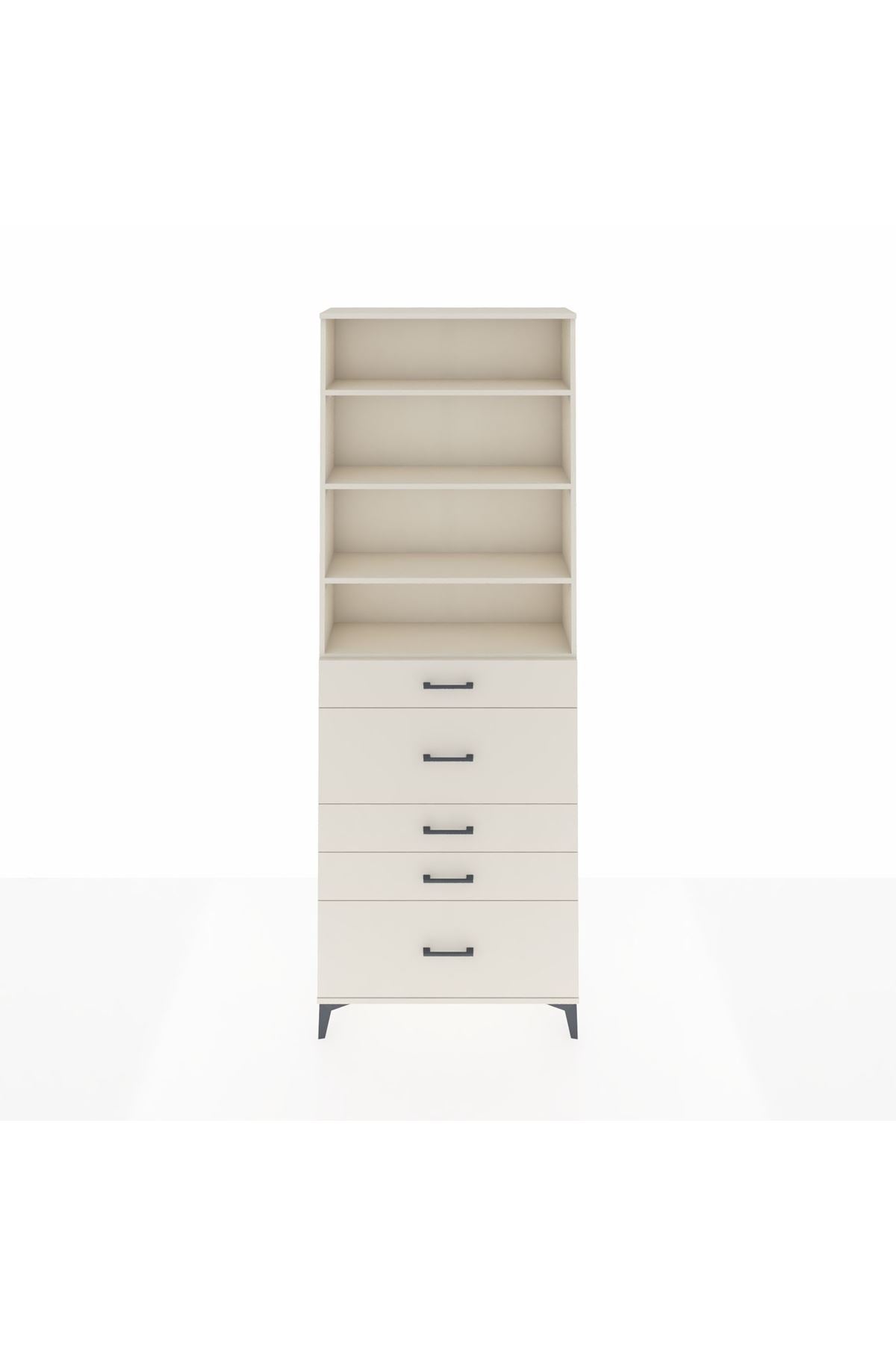 Arges Dolap 4 Raflı 5 Çekmeceli 88x30x243 Aytaşı-Aytaşı