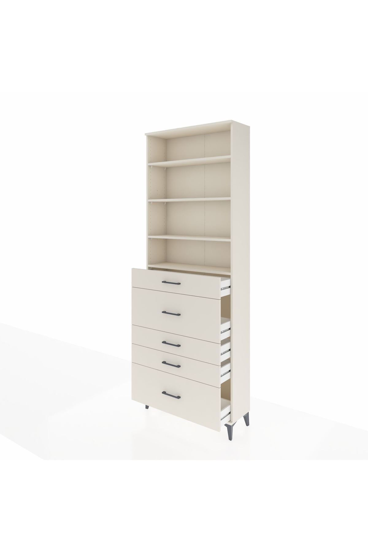 Arges Dolap 4 Raflı 5 Çekmeceli 88x30x243 Aytaşı-Aytaşı