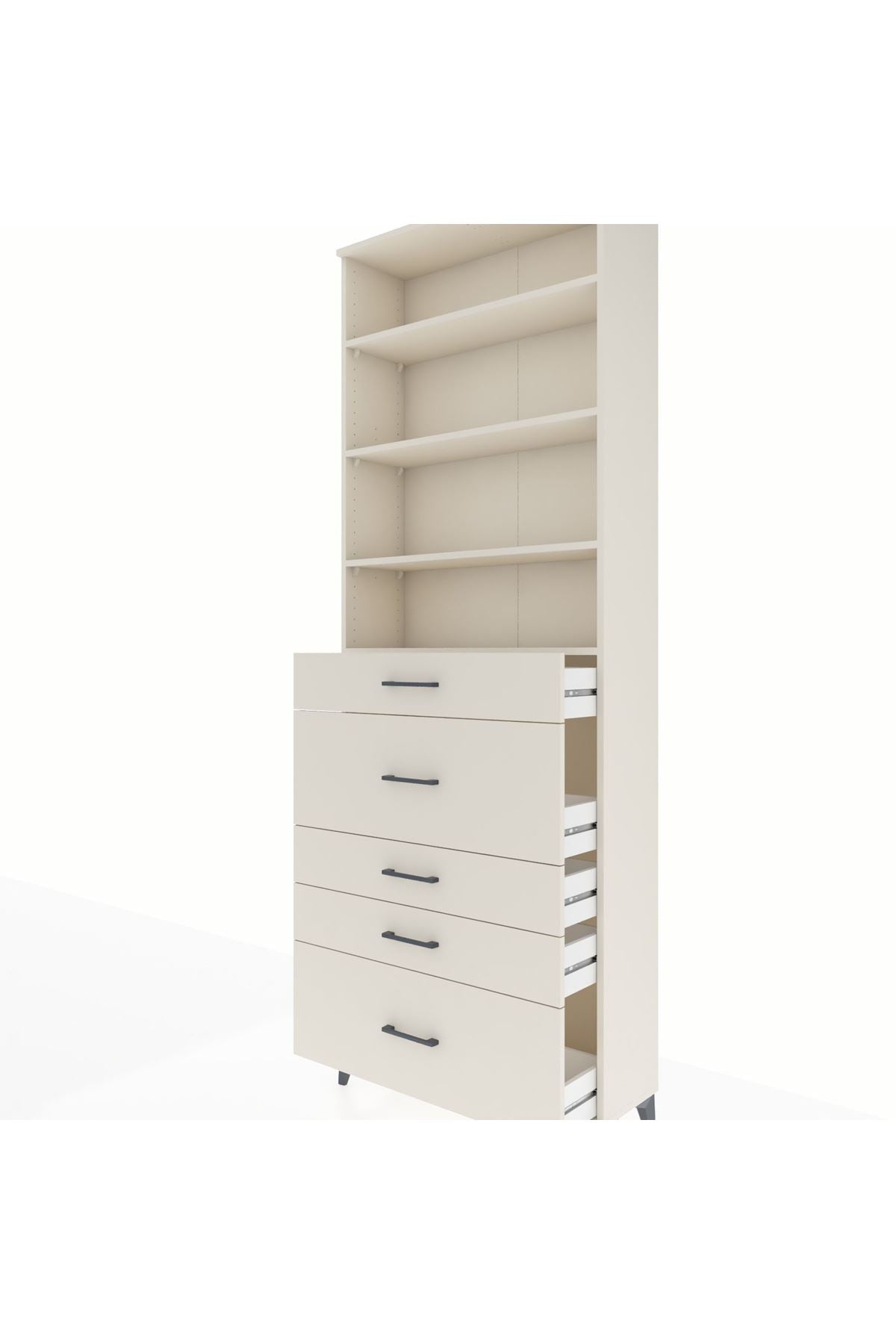 Arges Dolap 4 Raflı 5 Çekmeceli 88x30x243 Aytaşı-Aytaşı