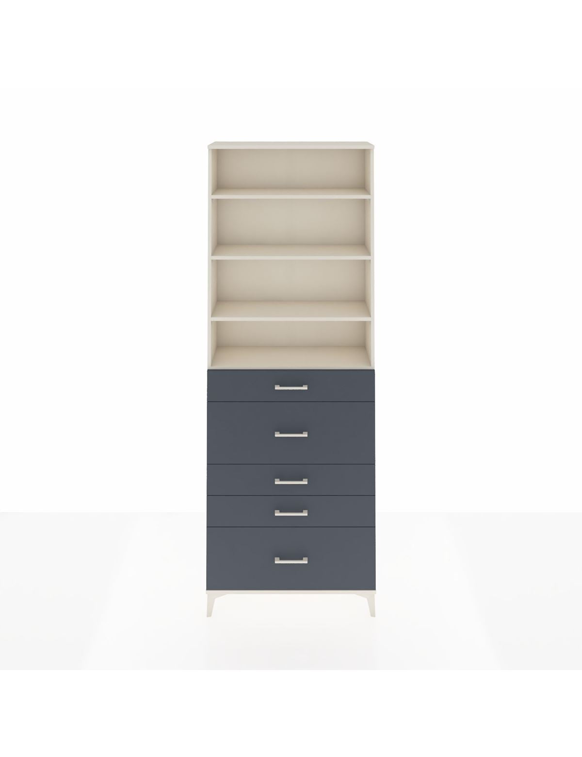 Arges Dolap 4 Raflı 5 Çekmeceli 88x30x243 Aytaşı-Antrasit