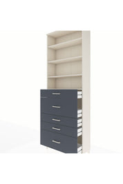 Arges Dolap 4 Raflı 5 Çekmeceli 88x30x243 Aytaşı-Antrasit