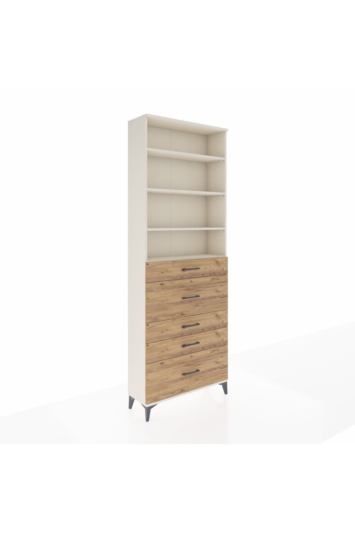 Arges Dolap 4 Raflı 5 Çekmeceli 88x30x243 - S33M160V3A
