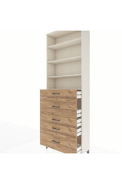 Arges Dolap 4 Raflı 5 Çekmeceli 88x30x243 Aytaşı-Çam