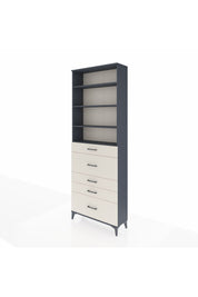 Arges Dolap 4 Raflı 5 Çekmeceli 88x30x243 Antrasit-Aytaşı