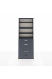 Arges Dolap 4 Raflı 5 Çekmeceli 88x30x243 Antrasit-Antrasit