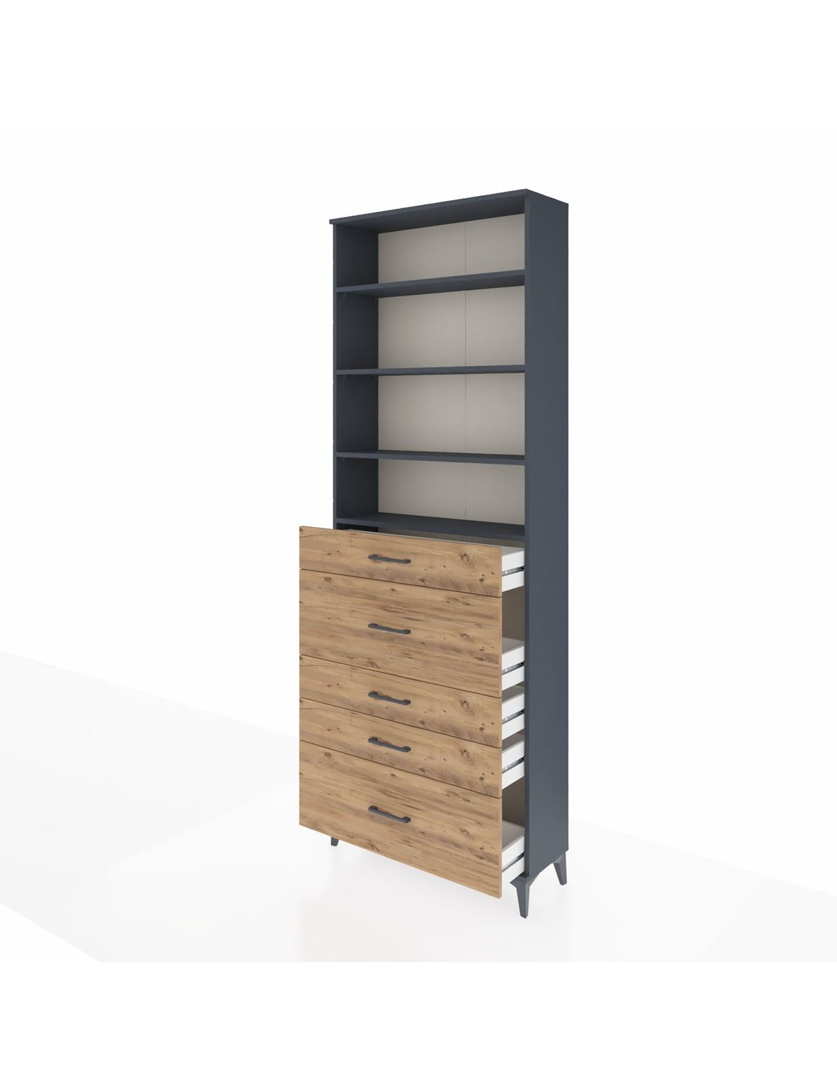 Arges Dolap 4 Raflı 5 Çekmeceli 88x30x243 - S33M160V6A