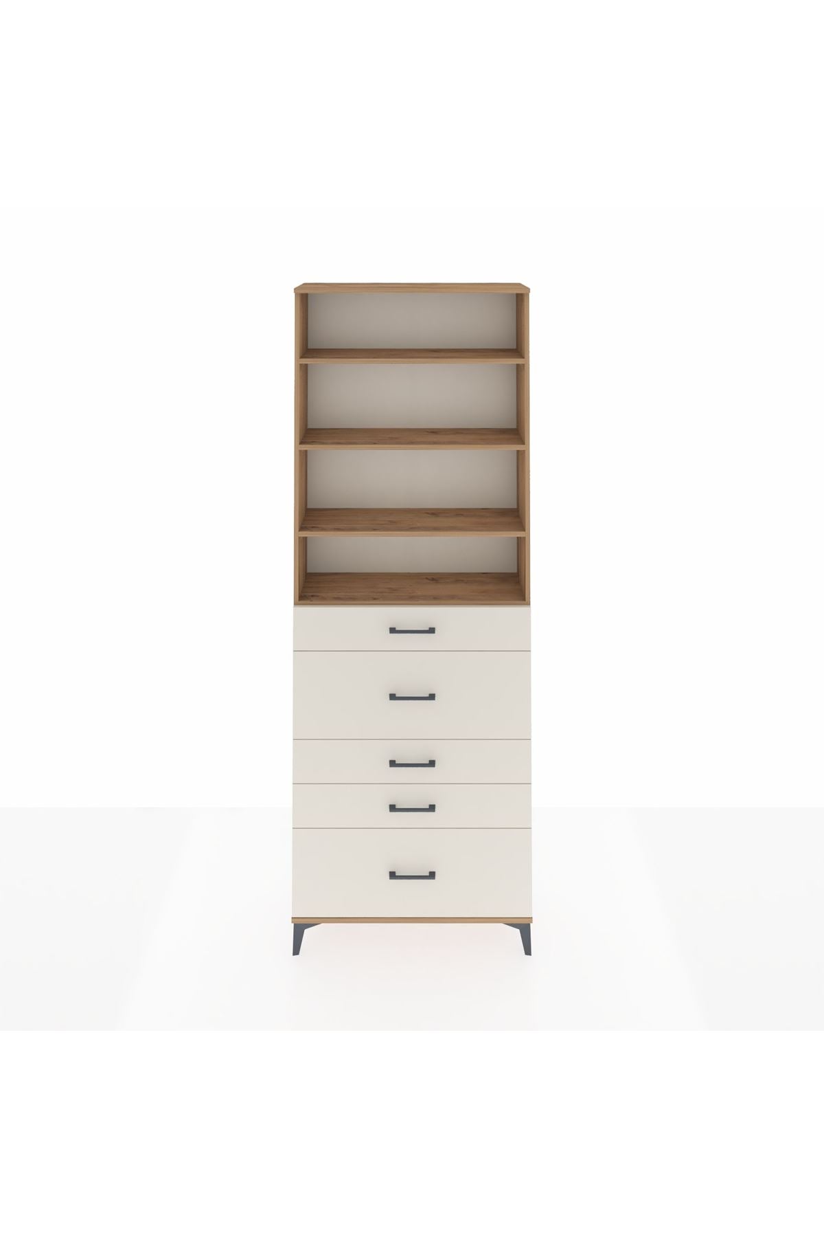 Arges Dolap 4 Raflı 5 Çekmeceli 88x30x243 - S33M160V7A