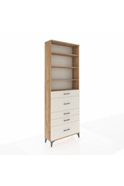 Arges Dolap 4 Raflı 5 Çekmeceli 88x30x243 Çam-Aytaşı