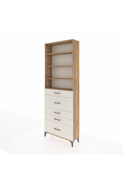 Arges Dolap 4 Raflı 5 Çekmeceli 88x30x243 Çam-Aytaşı