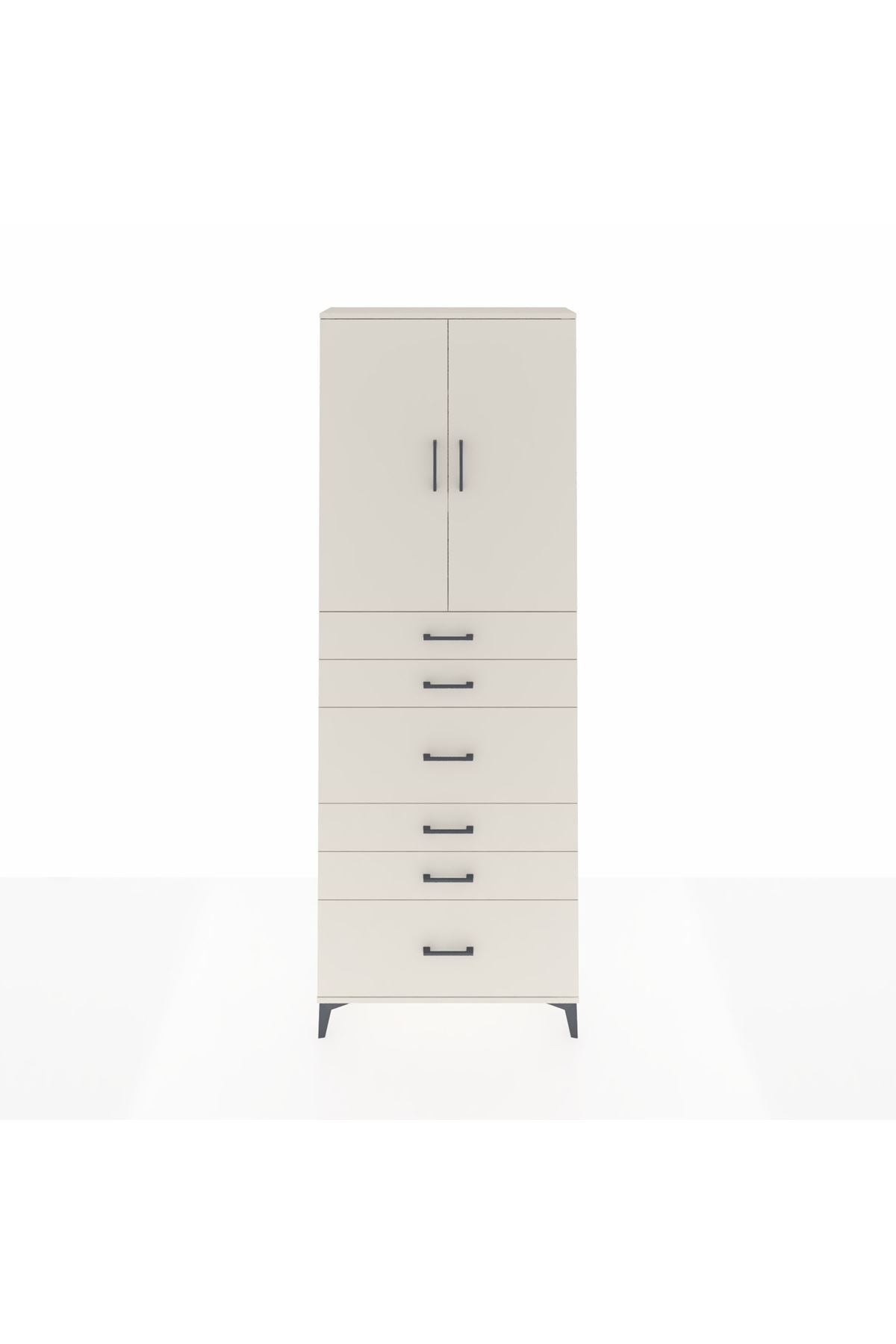 Arges Dolap 3 Raflı 6 Çekmeceli 2 Kapaklı 88x30x243 Aytaşı-Aytaşı