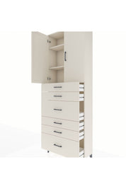 Arges Dolap 3 Raflı 6 Çekmeceli 2 Kapaklı 88x30x243 Aytaşı-Aytaşı