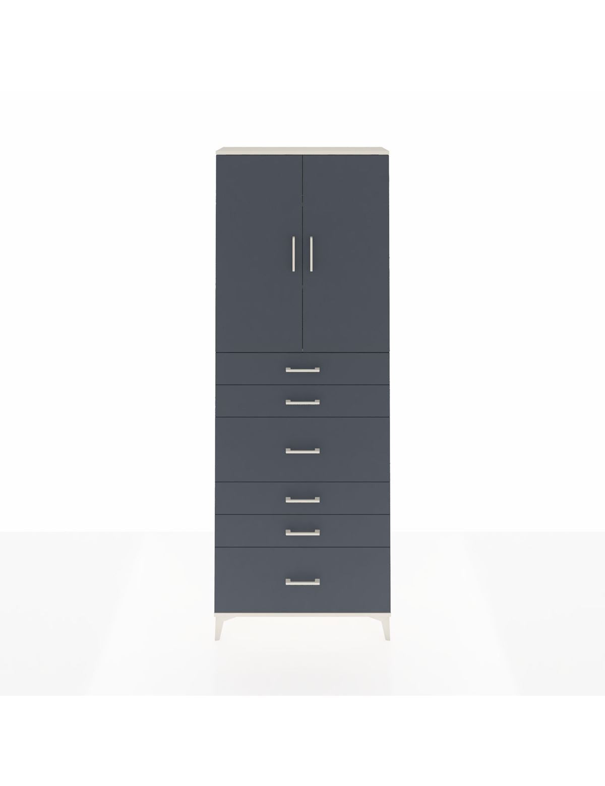 Arges Dolap 3 Raflı 6 Çekmeceli 2 Kapaklı 88x30x243 Aytaşı-Antrasit