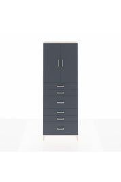 Arges Dolap 3 Raflı 6 Çekmeceli 2 Kapaklı 88x30x243 Aytaşı-Antrasit