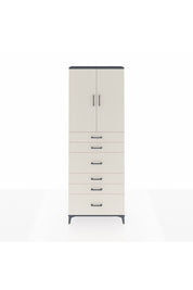 Arges Dolap 3 Raflı 6 Çekmeceli 2 Kapaklı 88x30x243 Antrasit-Aytaşı