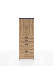 Arges Dolap 3 Raflı 6 Çekmeceli 2 Kapaklı 88x30x243 Antrasit-Çam