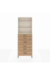 Arges Dolap 3 Raflı 6 Çekmeceli 88x30x243
