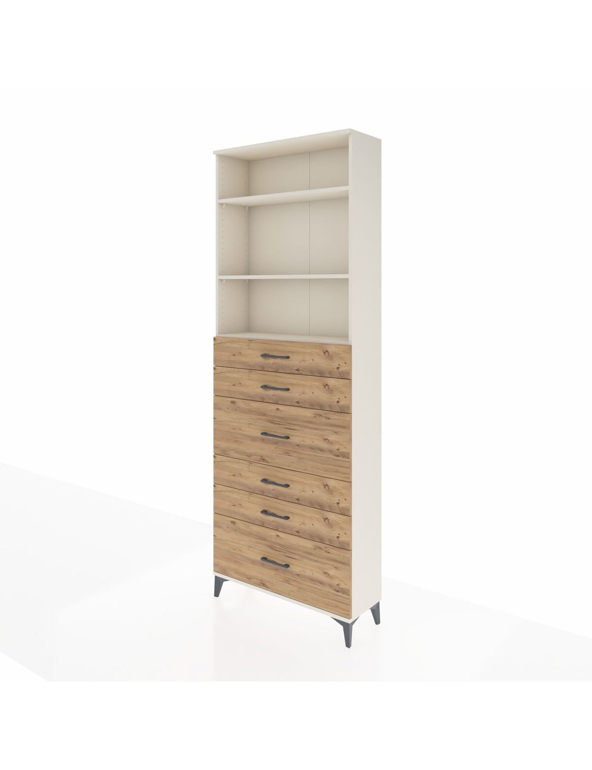 Arges Dolap 3 Raflı 6 Çekmeceli 88x30x243 - S33M162V3A