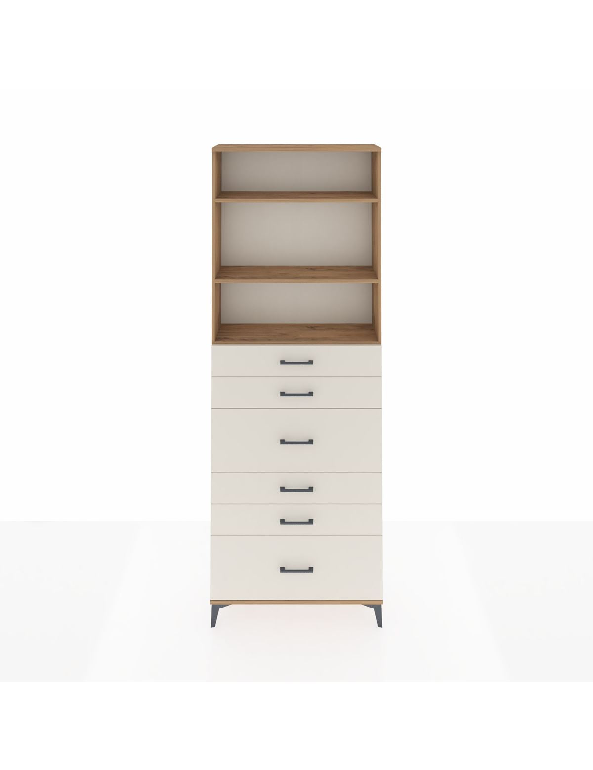 Arges Dolap 3 Raflı 6 Çekmeceli 88x30x243 Çam-Aytaşı