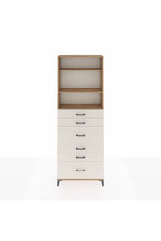 Arges Dolap 3 Raflı 6 Çekmeceli 88x30x243 Çam-Aytaşı