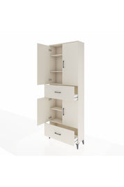 Arges Dolap 5 Raflı 2 Çekmeceli 4 Kapaklı 88x30x243 Aytaşı-Aytaşı