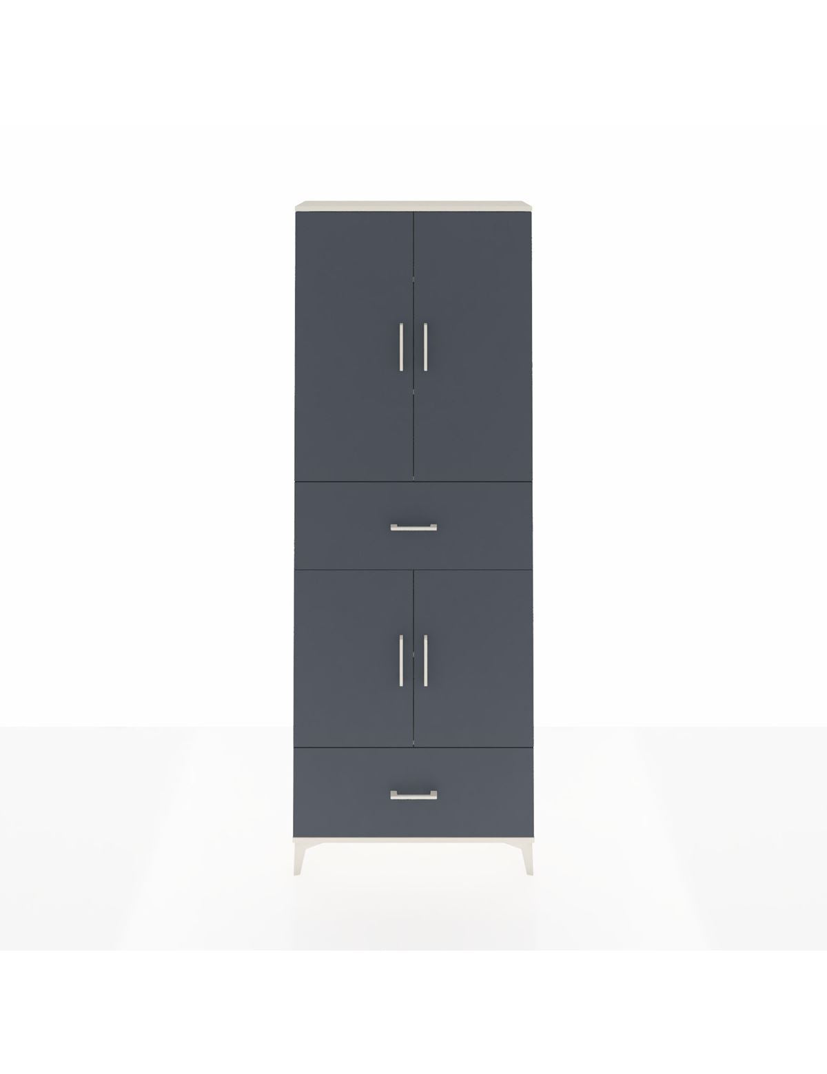 Arges Dolap 5 Raflı 2 Çekmeceli 4 Kapaklı 88x30x243 Aytaşı-Antrasit