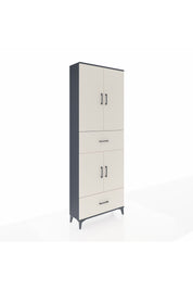 Arges Dolap 5 Raflı 2 Çekmeceli 4 Kapaklı 88x30x243 Antrasit-Aytaşı
