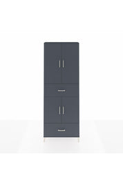 Arges Dolap 5 Raflı 2 Çekmeceli 4 Kapaklı 88x30x243 Antrasit-Antrasit