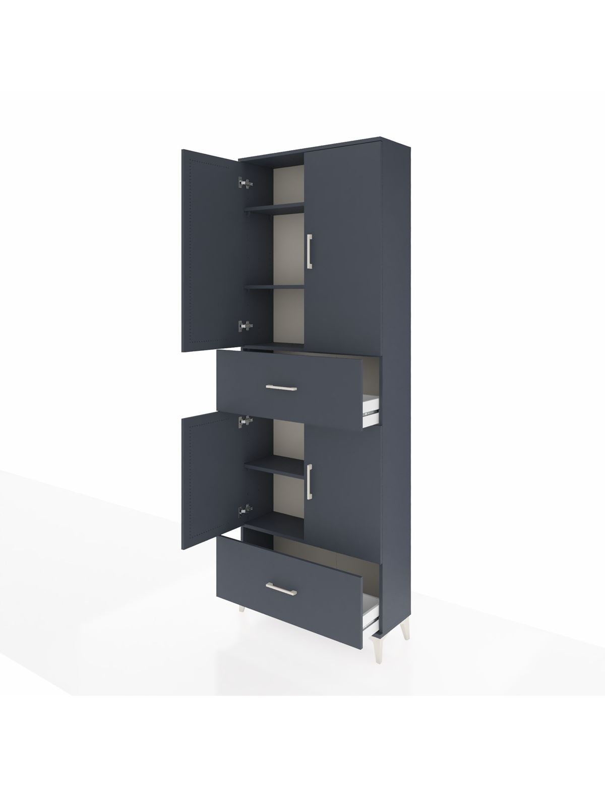 Arges Dolap 5 Raflı 2 Çekmeceli 4 Kapaklı 88x30x243 - S33M163V5A